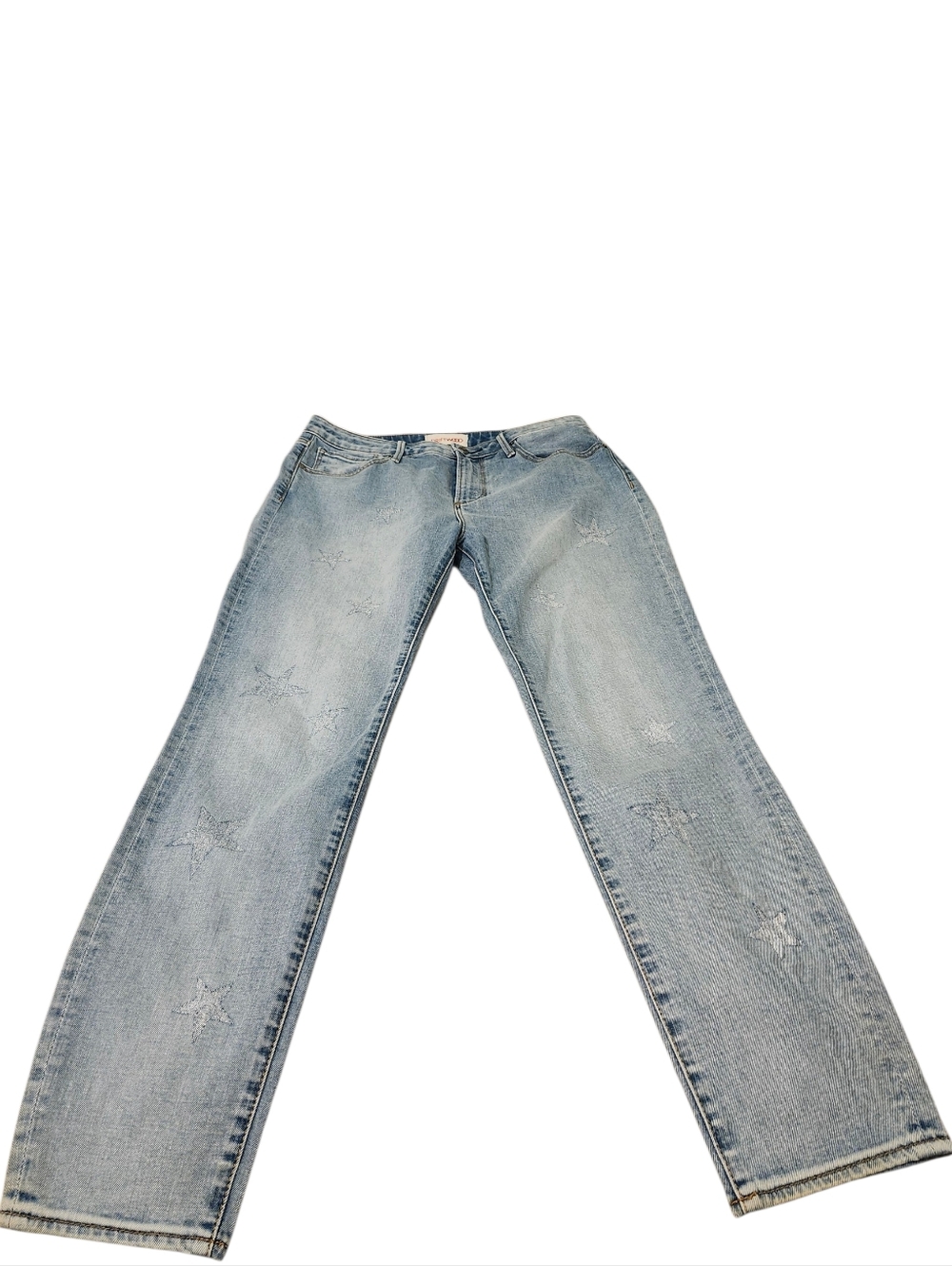 Driftwood Jacky Hi- Rise Light Wash Star Jeans - 29 Distressed Boho Relaxed